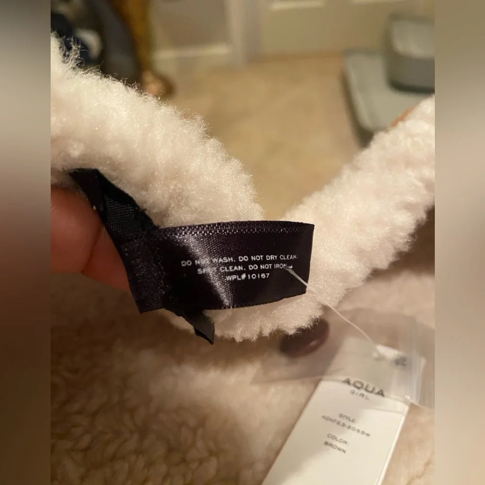 NWT Aqua for Bloomingdales Girls Faux Shearling Jacket Size XL Cozy Chic‎